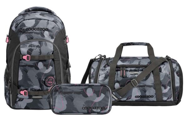 3-teiliges Schulrucksack-Set Coocazoo JOKER Bubble Brush mit Rucksack, Sporttasche und Etui in modernem Design für Schüler