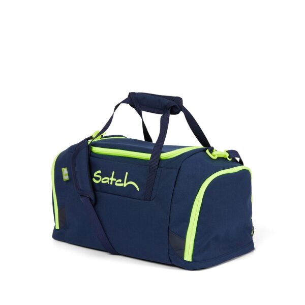 Sporttasche Toxic Yellow mit geräumigem Hauptfach und seitlichen Fächern, eignet sich perfekt für aktive Kinder und Jugendliche. Das Design umfasst einen abnehmbaren Schultergurt und robuste Tragegriffe.