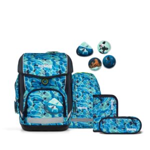 5-teiliges Schulranzen-Set CUBO AbtauchBär mit ergonomischem Design und maritimen Motiven, ideal für Grundschüler von 1. bis 4. Klasse
