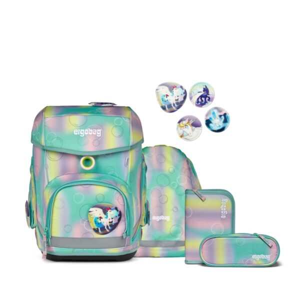 Farbenfrohes Schulranzen-Set CUBO ZauBärwelt für Kinder mit ergonomischem Design und Einhornmotiven, ideal für Grundschüler.