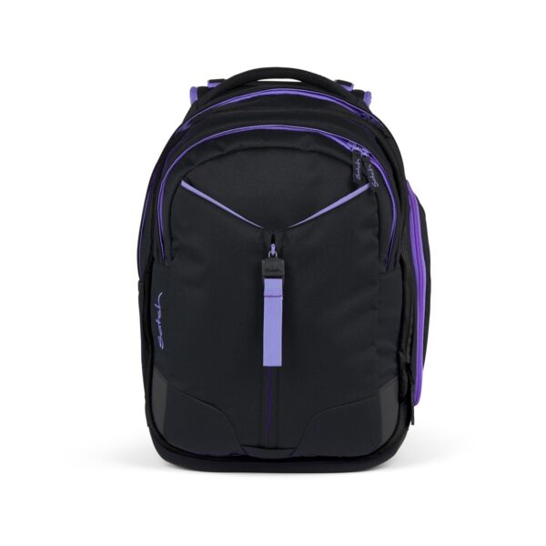 Stylischer Schulrucksack MATCH in lila und schwarz mit ergonomischem Design, gepolsterten Schultergurten und praktischen Fächern für Schüler.