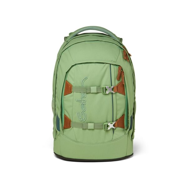 Ergonomischer Schulrucksack PACK Nordic Jade Green in hellgrüner Farbe mit sportlicher Form und robustem Design, ideal für Kinder und Jugendliche.