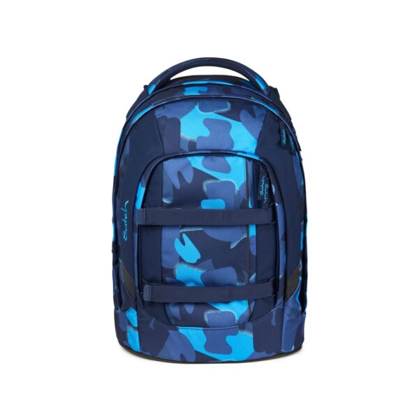 Stylischer Schulrucksack Pack Troulemaker im auffälligen Camouflage-Design für Schüler ab der 5. Klasse, ergonomisch geformt mit gepolsterten Tragegurten und wasserabweisendem Material.