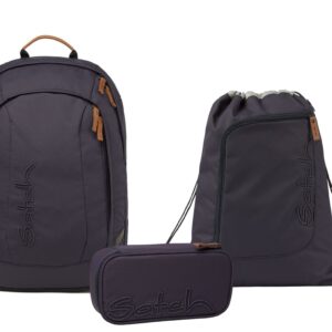 Schulrucksack-Set AIR Nordic Grey 3-teilig mit Rucksack, Sportbeutel und Federmäppchen. Modernes Design für Schüler.