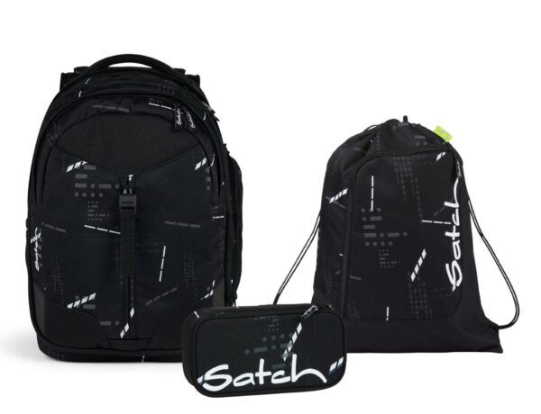Satch Schulrucksack-Set MATCH Ninja Matrix 3-teilig in modernem Design mit Rucksack, Sportbeutel und Federmäppchen, ideal für Schule und Freizeit.