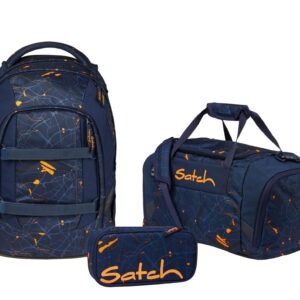 Schulrucksack-Set PACK Urban Journey bestehend aus einem ergonomischen Rucksack, einer Sporttasche und einem Federmäppchen, ideal für Schüler und junge Erwachsene.