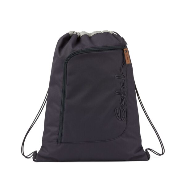 Sportbeutel Nordic Grey mit Kordelzugverschluss und Reißverschlusstasche, aus recyceltem Material hergestellt, ideal für Sport und Alltag.
