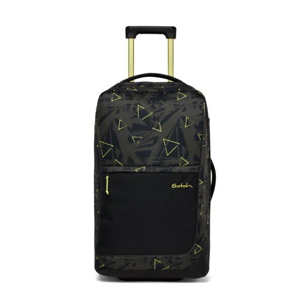 Trolley Flow M Geo Storm in geometrischem Design mit Teleskopgriff und mehreren Fächern für optimalen Stauraum auf Reisen.