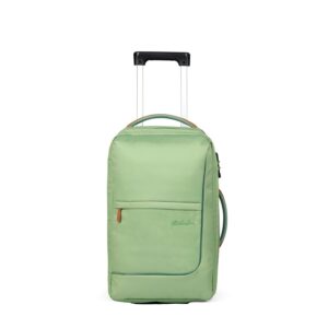 Stylischer Trolley Flow S in Pure Jade Green für Kinder mit ergonomischem Griff und mehreren Fächern für effizientes Reisen.