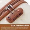 TSA-Zahlenschloss für Reisegepäck mit brauner Kunststoffoberfläche und drei Ziffernrädern zur Kombinationseinstellung, ideal für den sicheren Schutz von Gepäck während Reisen.