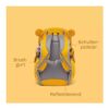 Affenzahn Großer Freund Kindergartenrucksack in leuchtendem Gelb für 3-5 Jahre alte Kinder, mit ergonomischem Design, reflektierenden Elementen und hohen Tragekomfort.