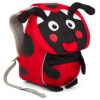 Ergonomischer Kindergarten-Rucksack für Kinder im Marienkäfer-Design, ideal für 1-3-Jährige, mit reflektierenden Elementen und Namensschild.