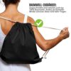 Schwarzer Baumwoll Turnbeutel im Rucksack-Stil, ideal für Sport, Shopping und kreative Gestaltung, OEKO-TEX® zertifiziert.