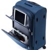 Leichter Stoffkoffer in Weinrot mit Außentaschen, Dehnungsfuge und Zahlenschloss, ideal für Reisen. Mittlerer Koffer (64 cm) mit ergonomischem Teleskopgriff und zusätzlichen Fächern für Dokumente und Elektronik.