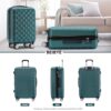 BEIBYE Zwillingsrollen 2066 Hartschale Trolley Koffer Set in Dunkelgrün, drei Größen M, L, XL mit eleganten Design und 360° drehbaren Rollen.