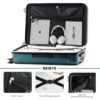 Beibye Zwillingsrollen Hardcase Reisekoffer in Dunkelgrün, geöffnet mit perfekter Innenaufteilung, inklusive gepolsterten Taschen und durchsichtigen Fächern für optimale Organisation.