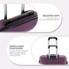 BEIBYE Zwillingsrollen Hardcase Reisekoffer in Violett, 66 cm, mit ergonomischem Griff und stabilen, einstellbaren Zugstangen für komfortables Reisen.