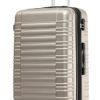BEIBYE Reisekoffer 2088 in Champagner-Farbton, Hartschalenkoffer mit teleskopischem Griff und drehbaren Rollen für optimale Mobilität, ideal für Handgepäck