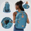 Cabin Max Handgepäck Rucksack in Türkis mit seitlicher Tasche und Teleskopgriff, ideal für Reisen und Alltag mit durchdachter Innenaufteilung