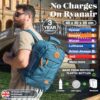 Cabin Max Handgepäck Rucksack 40x20x25 cm aus recyceltem Polyester, ideal für Ryanair und andere Airlines, präsentiert in urbaner Umgebung von einem Mann getragen.