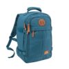 Cabin Max Handgepäck Rucksack in kräftigem türkisblau, ideal für Reisen und Flugzeugreisen, mit seitlichen Kompressionsriemen und gepolsterten Schulterriemen für hohen Tragekomfort.