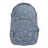 Ergonomischer coocazoo Schulrucksack Mate 'Bloomy Daisy' in hellgrau mit Blumenmustern, ideal für Schüler ab der 3. Klasse, ausgestattet mit verstellbaren Schulterriemen, Hüftgurt und zahlreichen Fächern.
