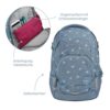 Ergonomischer coocazoo Schulrucksack Mate „Bloomy Daisy“ in hellgrau mit Blumenmotiven, ideal für Schule und Freizeit, ausgestattet mit Organizerfach und getrennten Taschen.