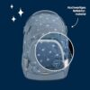 Ergonomischer coocazoo Schulrucksack Mate „Bloomy Daisy“ in hellgrau mit blumenartigen Mustern auf dunklem Hintergrund, ideal für Schüler ab der 3. Klasse.