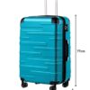 COOLIFE Hartschalen-Koffer in Türkis mit glänzender Oberfläche, erweiterbar und aus robustem ABS-Material, ausgestattet mit TSA-Schloss und vier stabilen Rollen für müheloses Reisen.