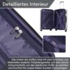 Innenansicht eines COOLIFE Hartschalen-Koffers mit strukturiertem Design, featuring robustes Polyestergewebe und Schaumstoffschicht zur optimalen Gepäckorganisation.
