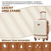 Robustes 3-teiliges Koffer-Set bestehend aus einem großen Hartschalenkoffer, einem Reiserucksack und einem Kulturbeutel in Schwarz und Braun, ausgestattet mit TSA-Schloss und vier Rollen für einfachen Transport.