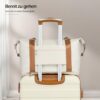 Elegantes COOLIFE Koffer-Set bestehend aus einem mittelgroßen Trolley-Koffer mit ABS-Hartschale, darunter eine Reisetasche und Kulturbeutel in Gelb und Schwarz, ideal für Reisen.