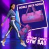 Disney Sporttasche für Kinder in Lila mit Stitch Design, 40 x 20 x 20 cm, inklusive zwei Seitentaschen und verstellbarem Gurt, ideal für Sport und Freizeit.