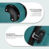 Funktionale Features des BEIBYE Zwillingsrollen Hardcase Reisekoffers, einschließlich Anti-Kollisions-Kurvenfahrt und Sicherheits-Kombinationsschloss, präsentiert in tealfarbenem Material