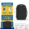 ECOHUB 20L Handgepäck Rucksack in Schwarz, ideal für Ryanair und andere Airlines, mit sicherem Laptopfach und nachhaltigem Design.
