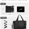 ECOHUB 20L Handgepäck Tasche für Ryanair in gefaltetem und entfaltetem Zustand, schwarz, mit flexiblen Tragegurt und wasserabweisendem Material.