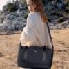ECOHUB 20L Handgepäck Tasche in Schwarz, faltbare Reisetasche mit abnehmbarer Nass-Tasche, ideal für Ryanair und andere Fluggesellschaften.
