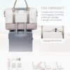 Moderne elegante Reisetasche für Damen in Beige und Grau, geeignet als Sporttasche, Handgepäck oder Weekender, mit robusten Griffen und TSA-freundlichem Design.