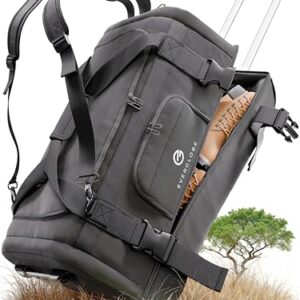 EVERGLOBE Reisetasche mit Rollen in Schwarz, 90 Liter Volumen, vielseitig einsetzbar als Tragetasche, Trolley oder Rucksack, ideal für Reisen und Outdoor-Aktivitäten.