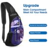 Moderne G4Free leichte Brusttasche Sling Schulter Rucksack in Schwarz und Blau, ideal für Wandern, Radfahren und Reisen, mit praktischen Fächern und robustem Nylongewebe.