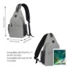 Vielseitige graue Brusttasche Sling Bag aus Polyester für Herren und Damen, geeignet für Outdoor-Aktivitäten und den urbanen Alltag. Diese Umhängetasche bietet ausreichend Platz für Tablets und persönliche Gegenstände.