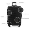 Großer Reisekoffer in Schwarz mit ABS-Hartschale, teleskopierbarem Griff, 4 Spinner-Rollen und Kombination Schloss, ideal für Reisen und Organisation