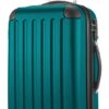 HAUPTSTADTKOFFER - SPREE Handgepäck Hartschalen-Koffer in Aqua Grün mit versenkbarem Teleskopgriff und 4 drehbaren Rollen, ideal für Reisen und Kurztrips.
