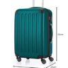 HAUPTSTADTKOFFER - SPREE in Aqua Grün, handgepäckgeeigneter Hartschalenkoffer mit 4 Doppel-Rollen, 55 cm, ideal für Kurzreisen.