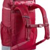 Wetterfester Kinderrucksack für Jungen und Mädchen in Pink mit gepolsterten Schultergurten und praktischen Fächern, ideal für Schule und Outdoor-Aktivitäten.