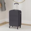 KONO Handgepäck Koffer Trolley in Schwarz mit 55x40x22cm, aus leichtem ABS-Material, ausgestattet mit 4 Zwillingsrollen und TSA Schloss für Sicherheit auf Reisen.