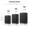 KONO Handgepäck Koffer Trolley 55cm mit 4 Rollen, TSA Schloss und robustem Design in Schwarz, ideal für Reisen und Kurztrips