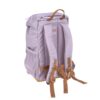Kinder Wanderrucksack in Lila mit gepolsterten Schultergurten, Brustgurt und wasserabweisendem Material, ideal für Outdoor-Aktivitäten und Ausflüge.