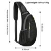 Schwarzer leichter Sling-Rucksack mit ergonomischem Design, ideal für Wandern, Radfahren und Reisen, aus robustem, wetterfestem Material gefertigt.