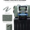 Erweiterbare Reisetasche in Olivgrün für Handgepäck mit Schultergurt und wasserfestem Material, ideal für Reisen.